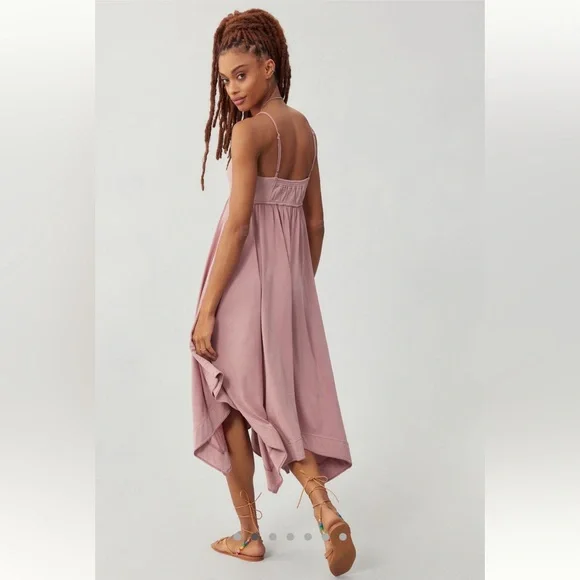 SOLD Anthropologie Daily Practice Asymmetrical A-Line Dress Mauve Small Petite - Picture 5 of 8